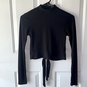 Long Sleeve Open Back Top